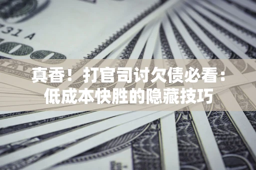 北京真香！打官司讨欠债必看：低成本快胜的隐藏技巧